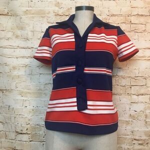 2 for 20 Vintage Jo Hardin Stripped Top 70's